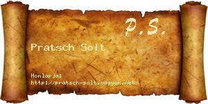 Pratsch Solt névjegykártya